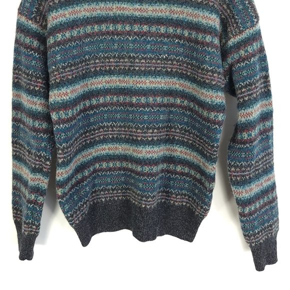 Hunt Club Pullover Sweater Men's Medium Multicolor Wool Fair Isle Geometric - Picture 2 of 7